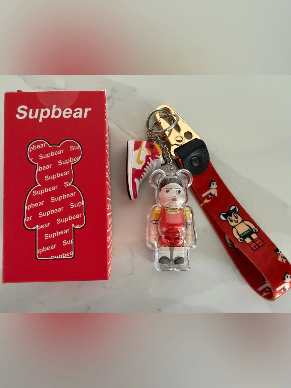 Supbear 3 piece Keychain Strap with Mini Nike Charm